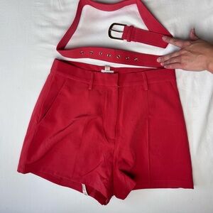 Never worn Oh polly business peachy red high waisted shorts